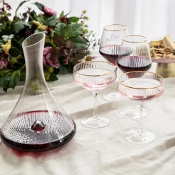 Optic Wine Glass with Gold Rim