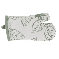 Oven Mitt Green Leaf Print