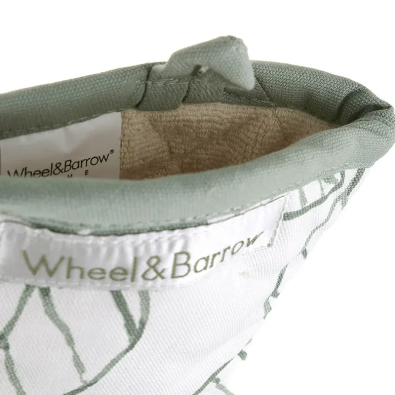 Oven Mitt Green Leaf Print