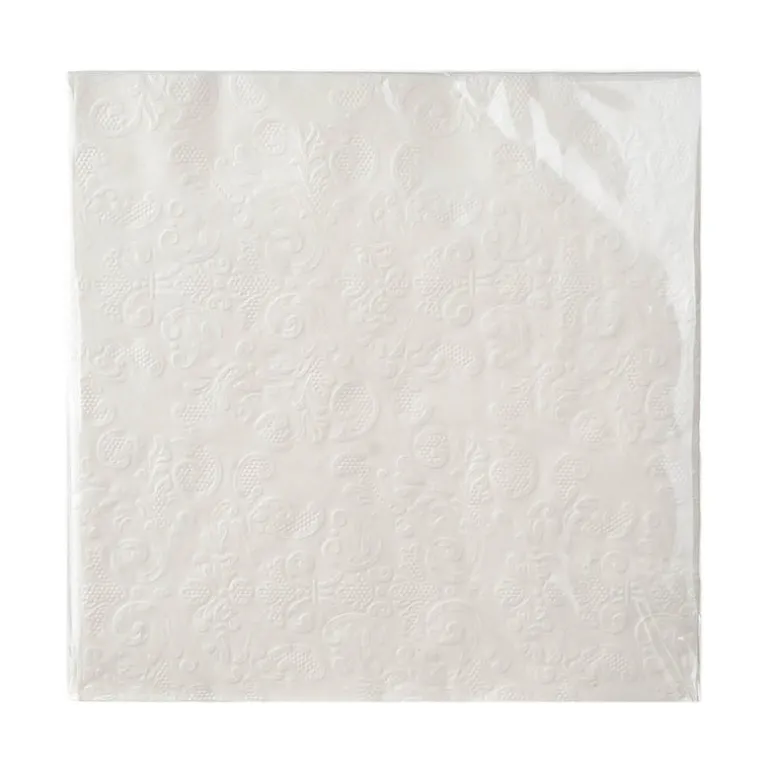 Paper Napkin White Embossed Pack 40cm
