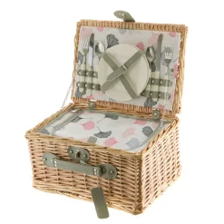 PICNIC BASKET 2p Natural, Ginko Print