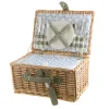 PICNIC BASKET 2p Natural, Light Blue Wash Check Print