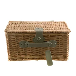 PICNIC BASKET 2p Natural, Light Blue Wash Check Print
