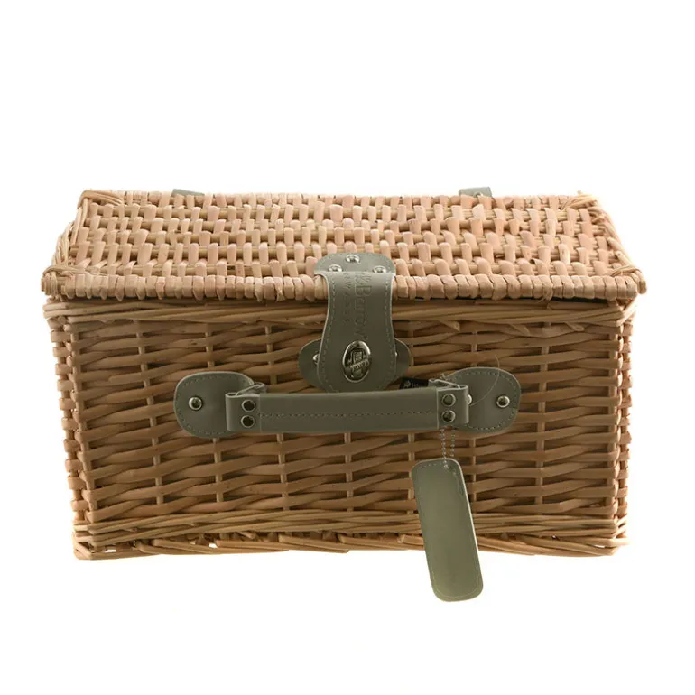 PICNIC BASKET 2p Natural, Light Blue Wash Check Print