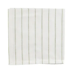 Pinstripe Napkin White & Olive