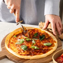 Pizza Stone with Rack & S/S Cutter