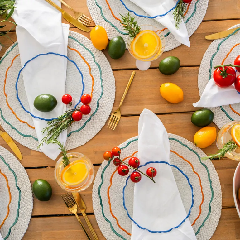 Plate Elegance Orange Rim
