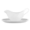 Porcelain Gravy Boat with Saucer 20cm White