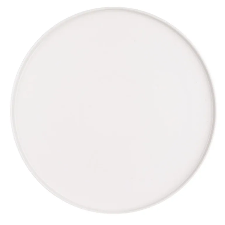 Porcelain Round Flat Plate with Lip Large