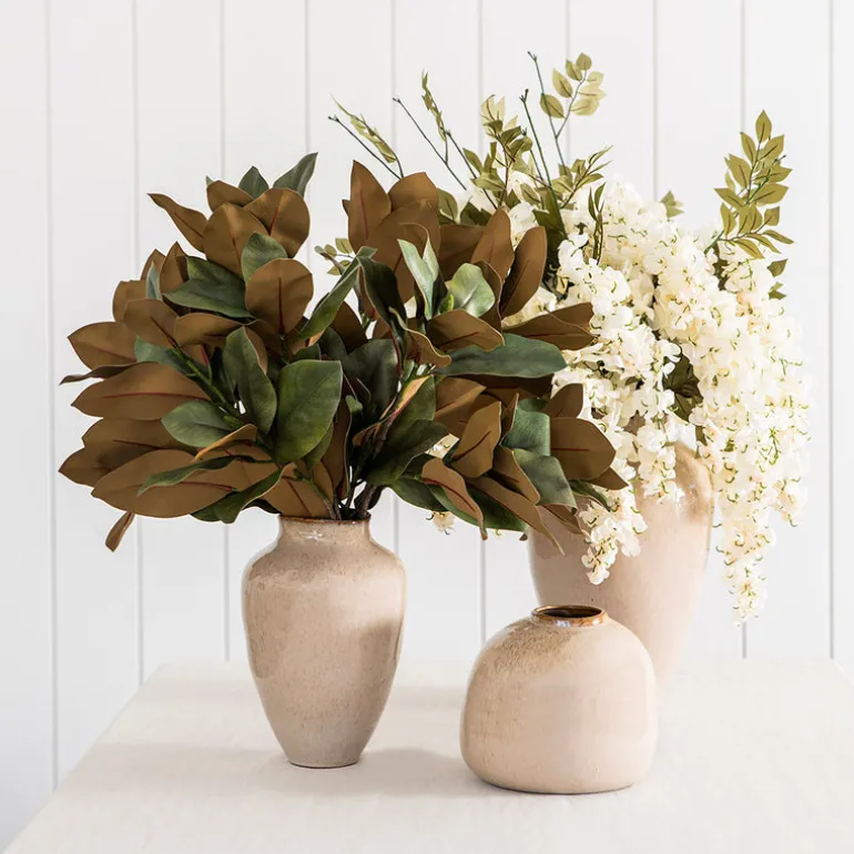 Reactive Tan Urn Vase Large