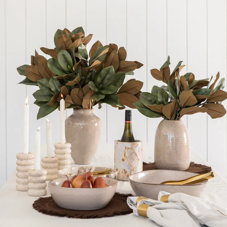 Reactive Tan Urn Vase Small