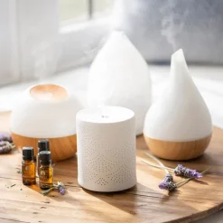Rechargeable White & Wood Grain Ultrasonic Diffuser