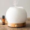 Ribbed Glass & Wood Ultrasonic Diffuser