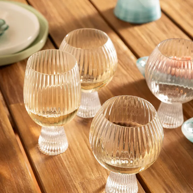 Ribbed Heavy Base Shell Glass