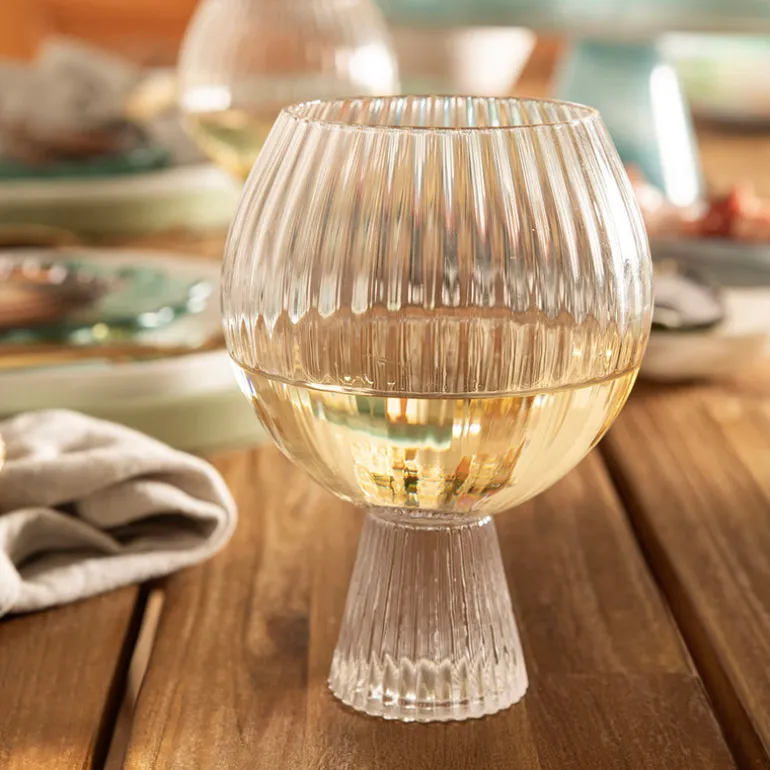 Ribbed Heavy Base Shell Glass