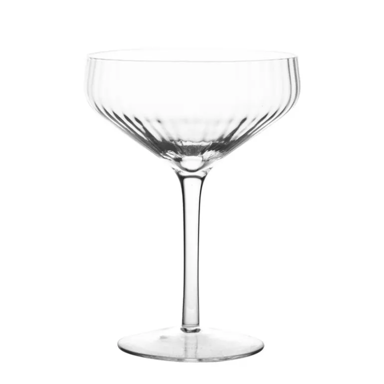 Ribbed Optic Coupe Glass Clear