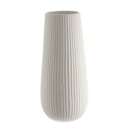 Ribbed Vase Vogue White 33cm