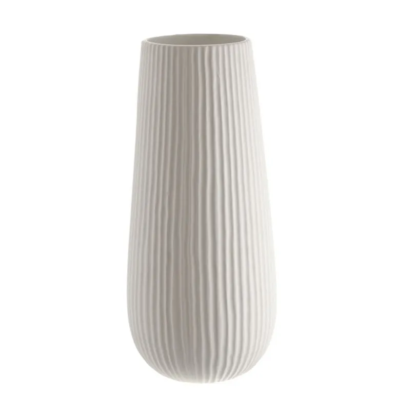 Ribbed Vase Vogue White 33cm
