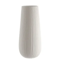 Ribbed Vase Vogue White 33cm
