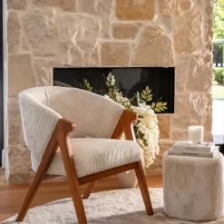 Rocket Ribbed Ottoman Beige Cream