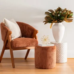 Rocket Ribbed Ottoman Rust