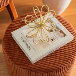 Rocket Ribbed Ottoman Rust