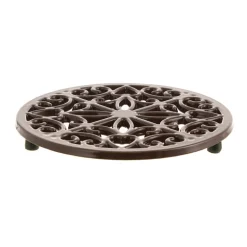 Round Kitchen Trivet Cast Iron Chocolate