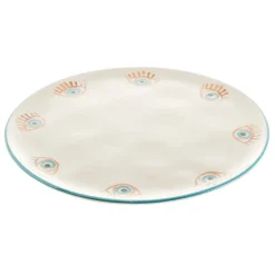 Round Platter Ceramic Evil Eye