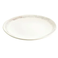 Round Platter Stoneware Grey Rim