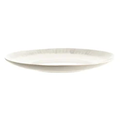 Round Platter Stoneware Grey Rim