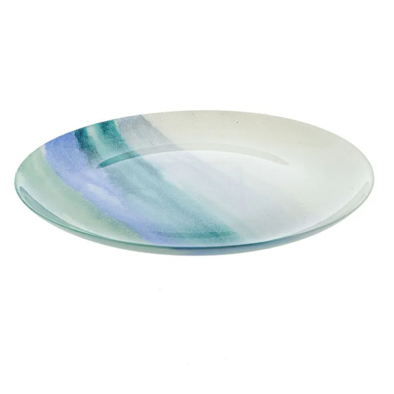 Round Platter Wave Blue/Green/White
