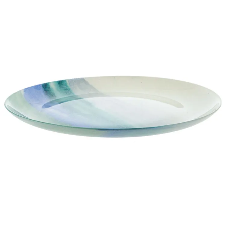 Round Platter Wave Blue/Green/White