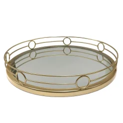 Round Tray with Gold Circle Side Frame