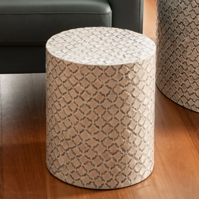 Side Table Capiz Pearl/Grey