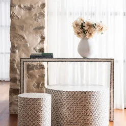 Side Table Capiz Pearl/Grey