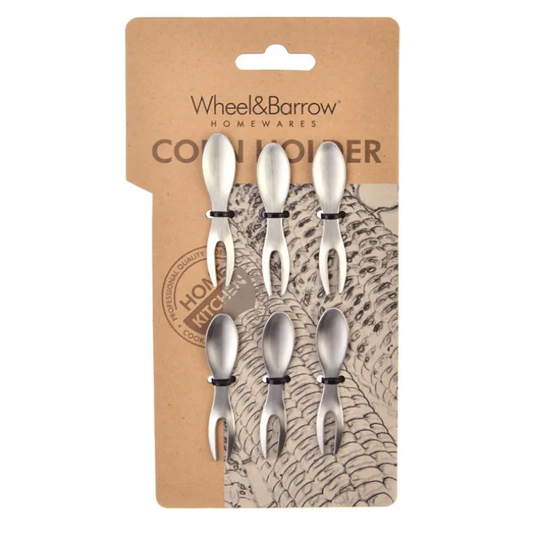 Stainless Steel Corn Holder Set/6