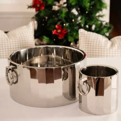 Stainless Steel Party Tub Double Wall Texture Shiny