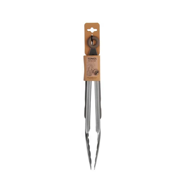 Stainless Steel Tongs with Silicone Grip 23cm
