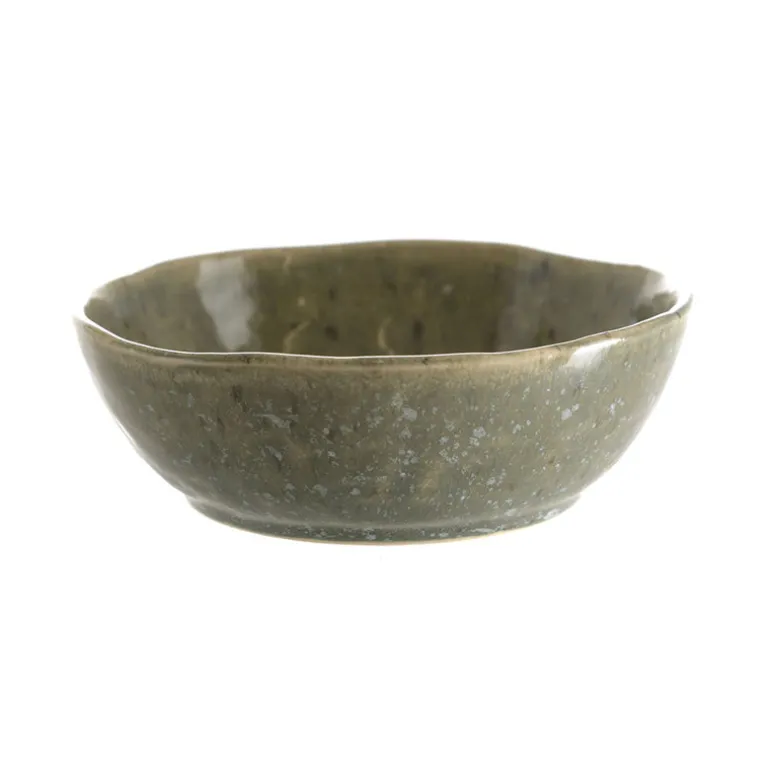 Stoneware Bowl Matte Speckle Green