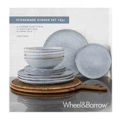Stoneware Dinner Set Light Blue