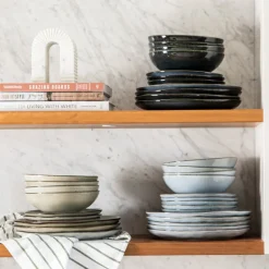 Stoneware Dinner Set Light Blue