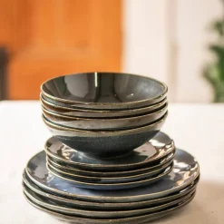 Stoneware Dinner Set Mediterranean Blue