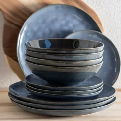 Stoneware Dinner Set Mediterranean Blue