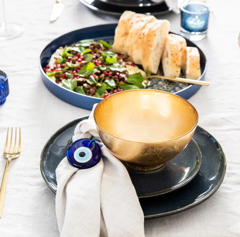 Stoneware Dinner Set Mediterranean Blue