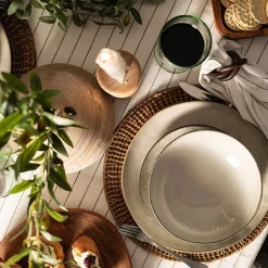 Stoneware Dinner Set Olive Green 12 Piece