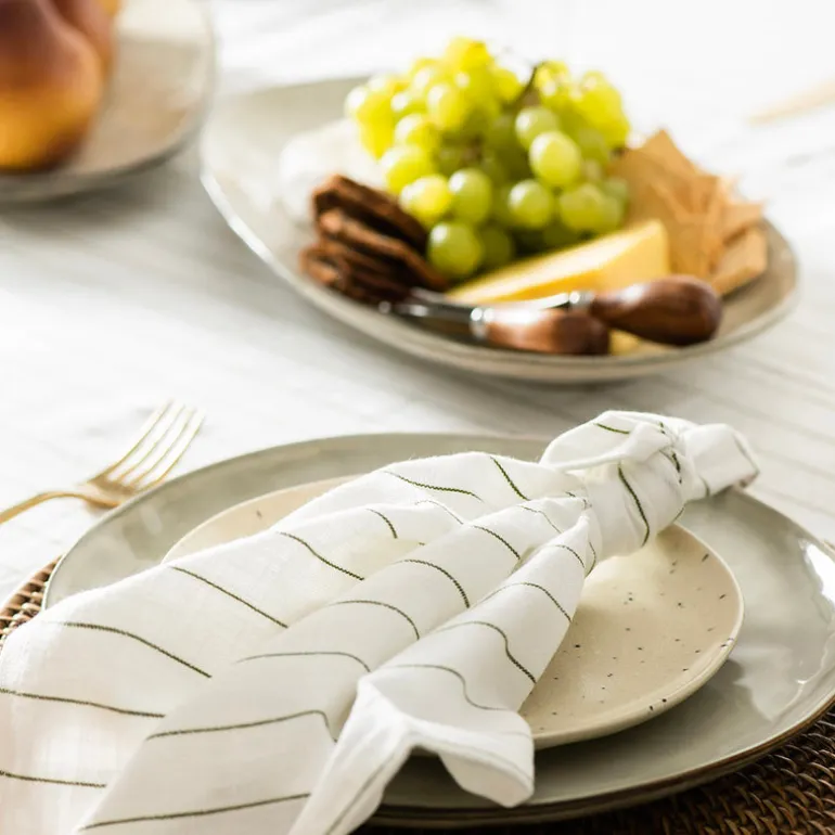 Stoneware Dinner Set Olive Green 12 Piece