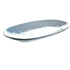 Stoneware Oval Platter Light Blue