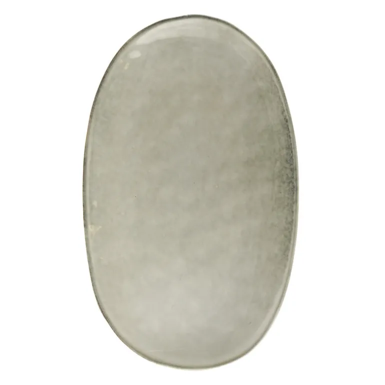 Stoneware Oval Platter Olive Green