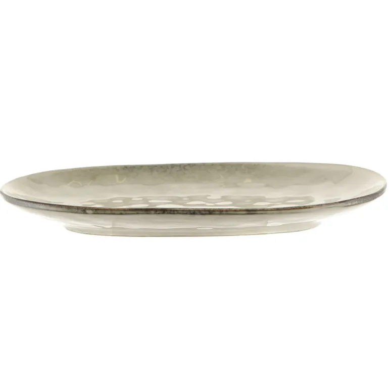 Stoneware Oval Platter Olive Green