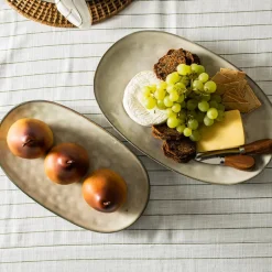 Stoneware Oval Platter Olive Green